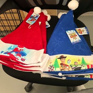 Disney Toy Story and Spider-Man Santa Hats